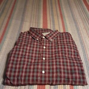Men's Burgundy Plaid Dress Shirt